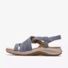 Womens Maelynn Gem Denim Blue Nubuck Flat Sandals Womens Maelynn Gem Denim Blue Nubuck Flat Sandals