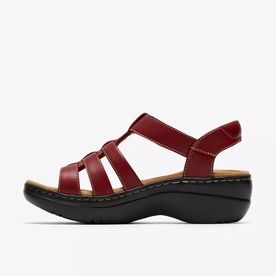 Womens Merliah2 Ruby Red Leather Wedges Womens Merliah2 Ruby Red Leather Wedges