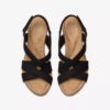 Womens Rose Style Black Nubuck Wedges Womens Rose Style Black Nubuck Wedges