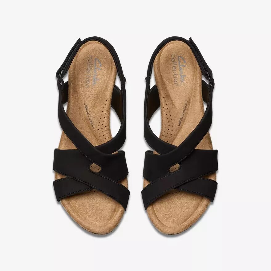 Womens Rose Style Black Nubuck Wedges Womens Rose Style Black Nubuck Wedges