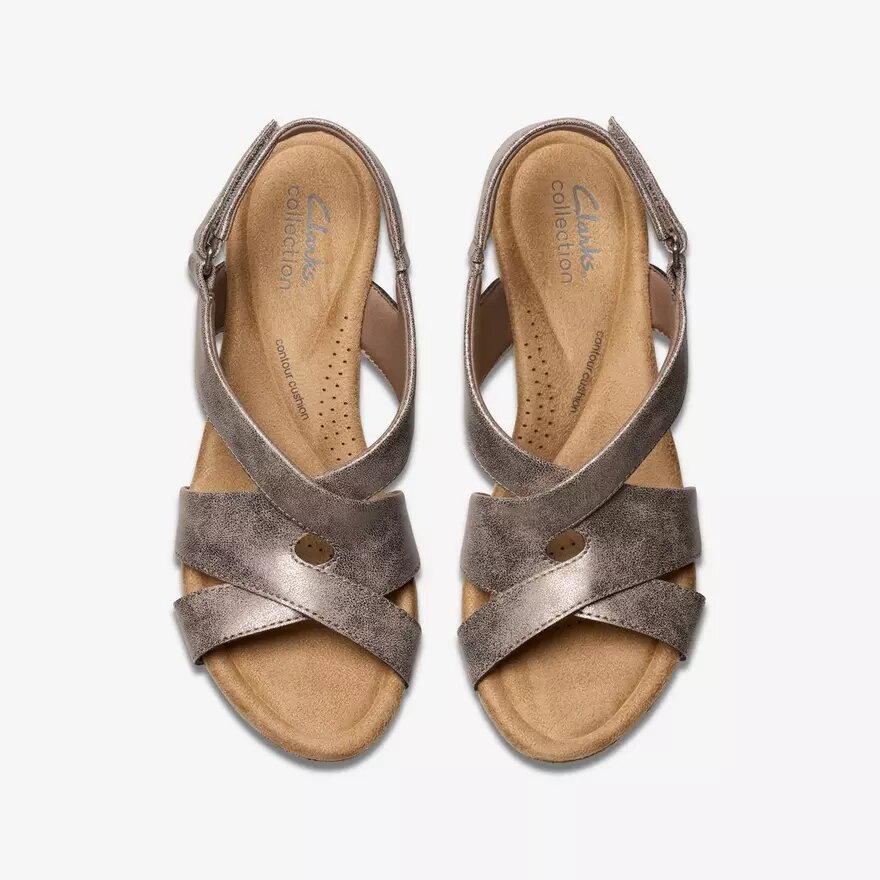 Womens Rose Style Taupe Metallic Wedges Womens Rose Style Taupe Metallic Wedges