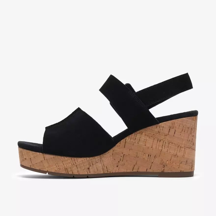 Womens Sabina Dream Black Suede Wedges Womens Sabina Dream Black Suede Wedges