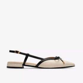 Womens Sensa15 Bow Cream Leather Sling Back