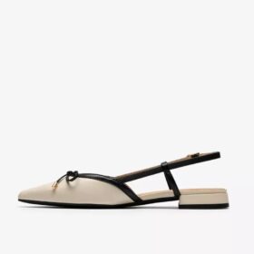Womens Sensa15 Bow Cream Leather Sling Back