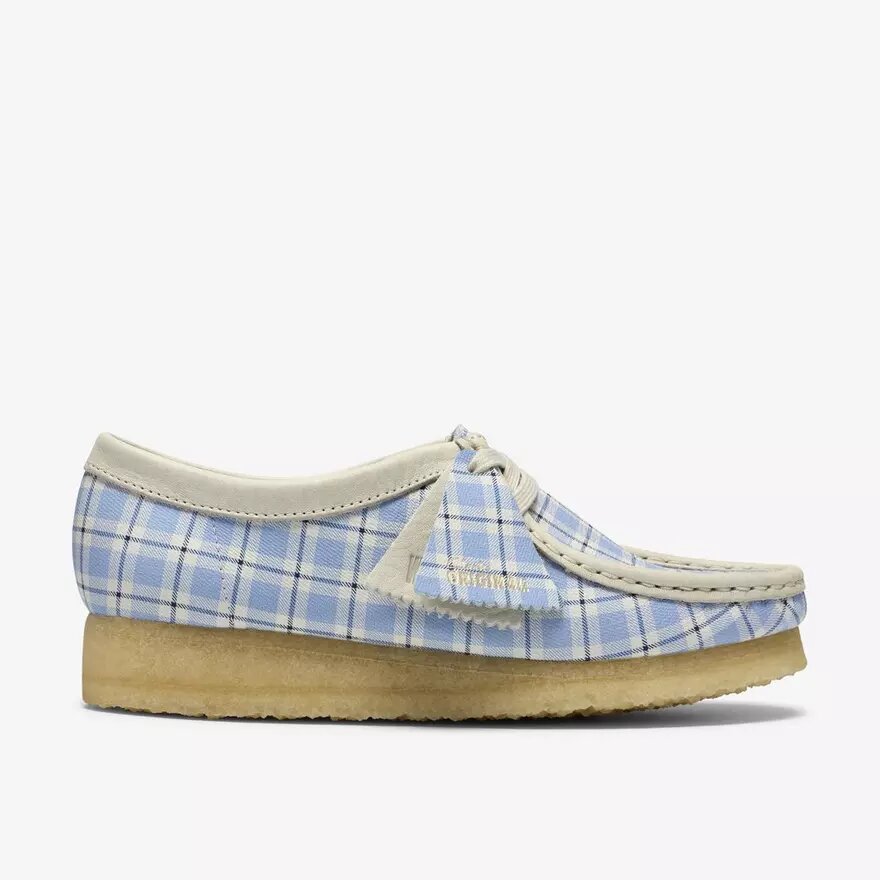 Womens Wallabee Gingham Blue Check Womens Wallabee Gingham Blue Check