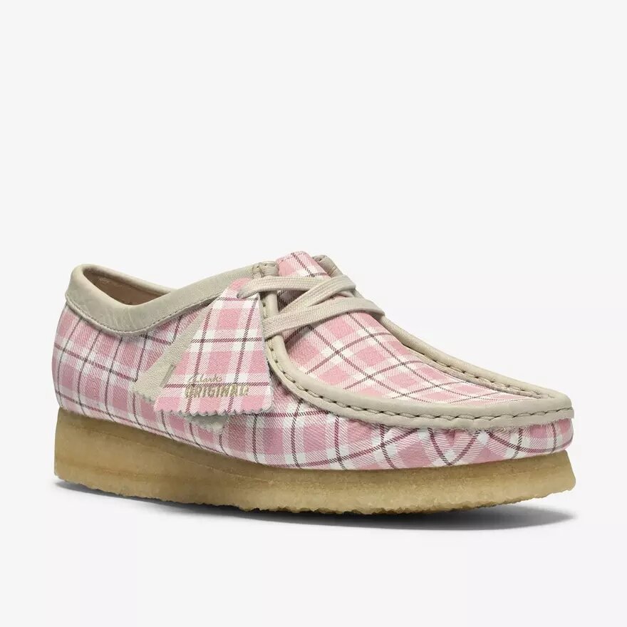 Womens Wallabee Gingham Pink Check Womens Wallabee Gingham Pink Check