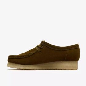 Womens Wallabee Olive Suede Wallabees